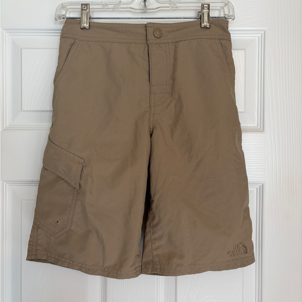 The North Face Khaki Cargo Shorts Boys Size Medium (10/12) Outdoor Hiking V6